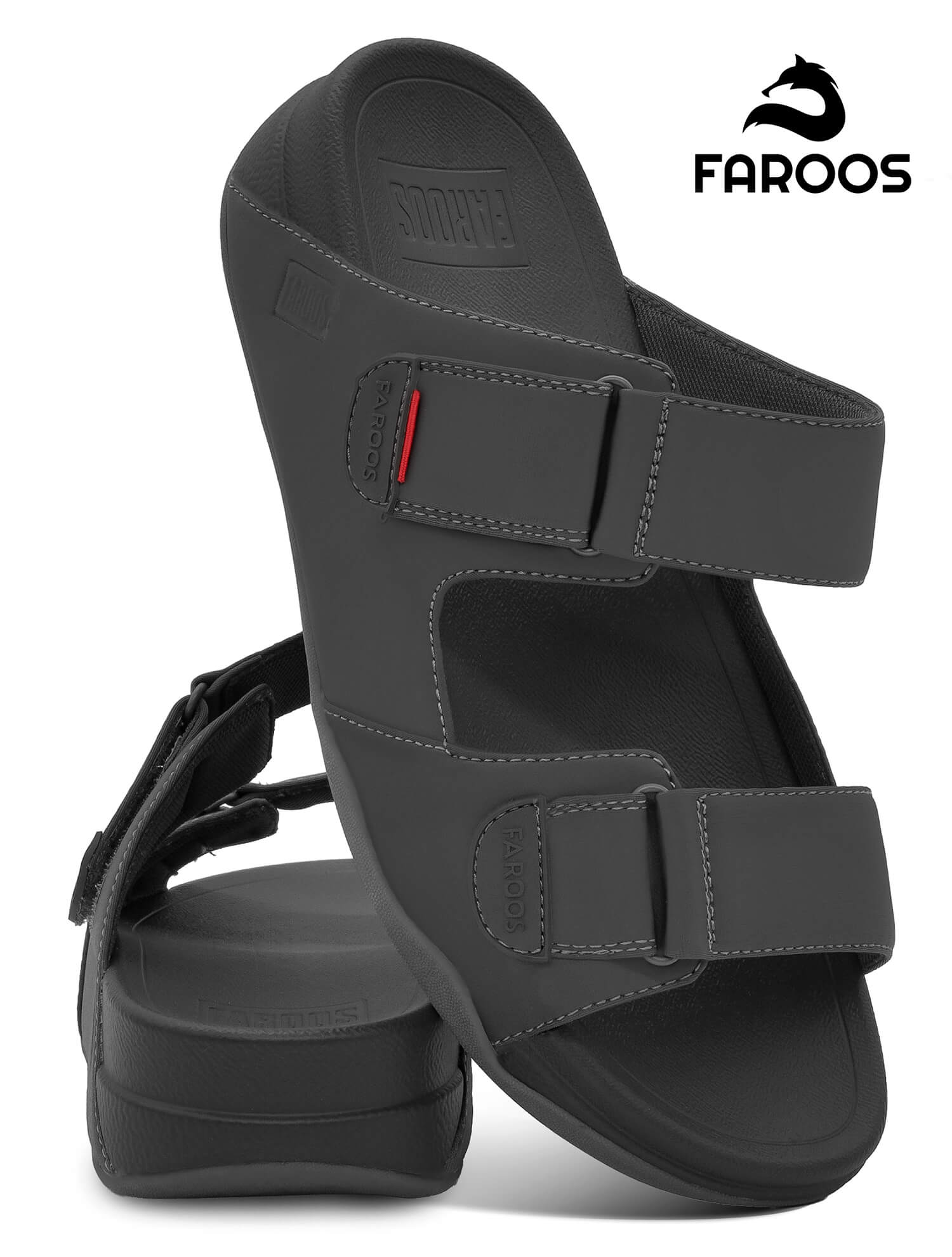 Faroos[F725]M017 Gray Gents Arabic Sandal