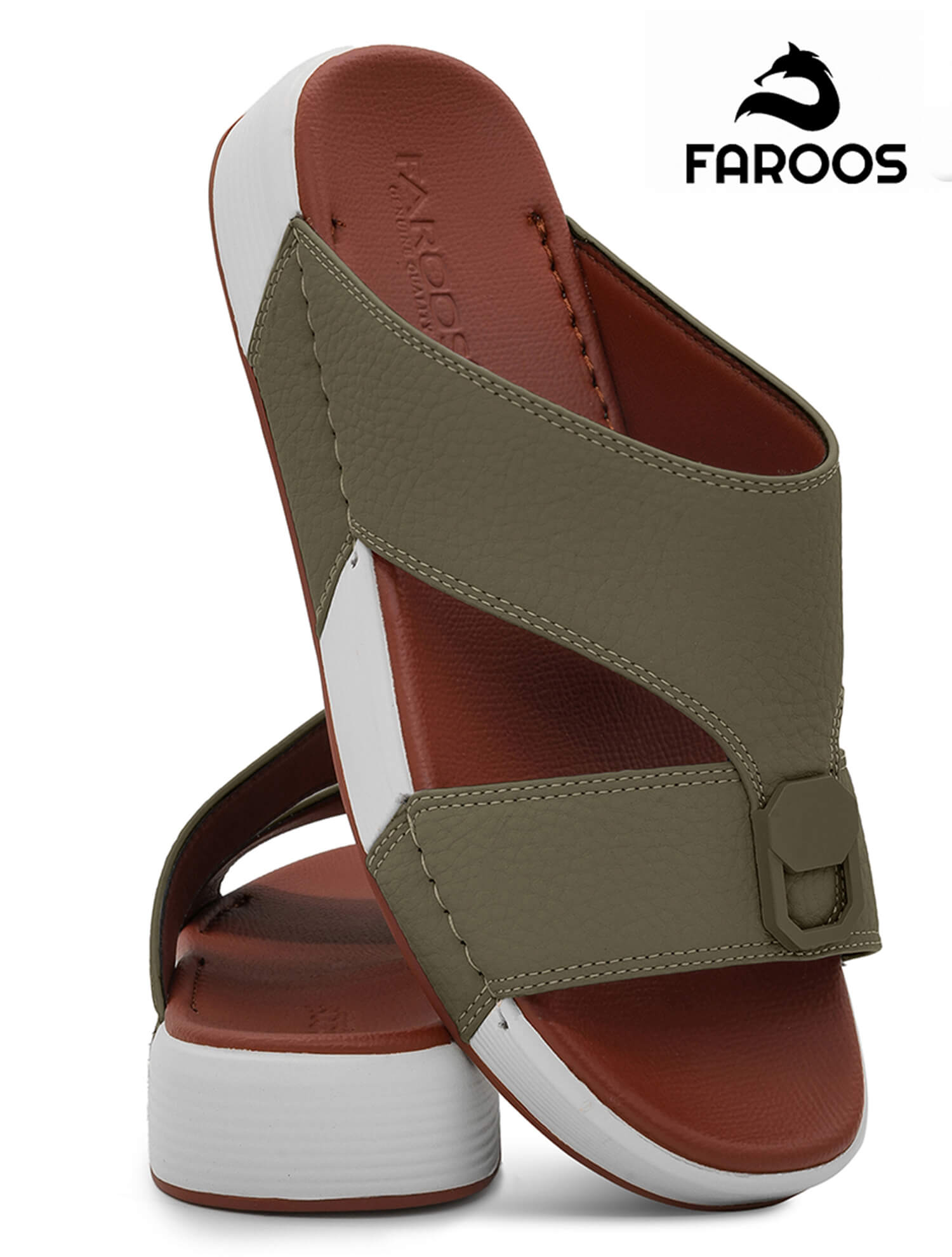 Faroos[F731]M085 Truffle Gents Arabic Sandal