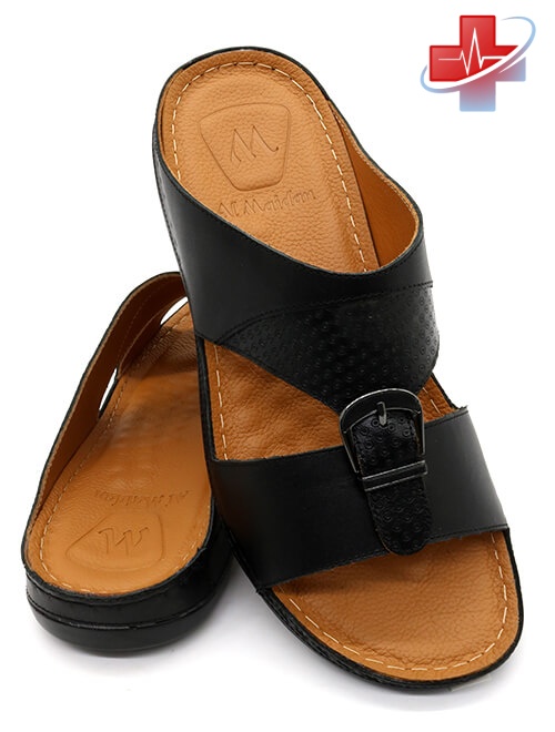 Al-Maidan-[B19]-118-904-MEDICAL-Black-Tan-Gents-Sandal-6
